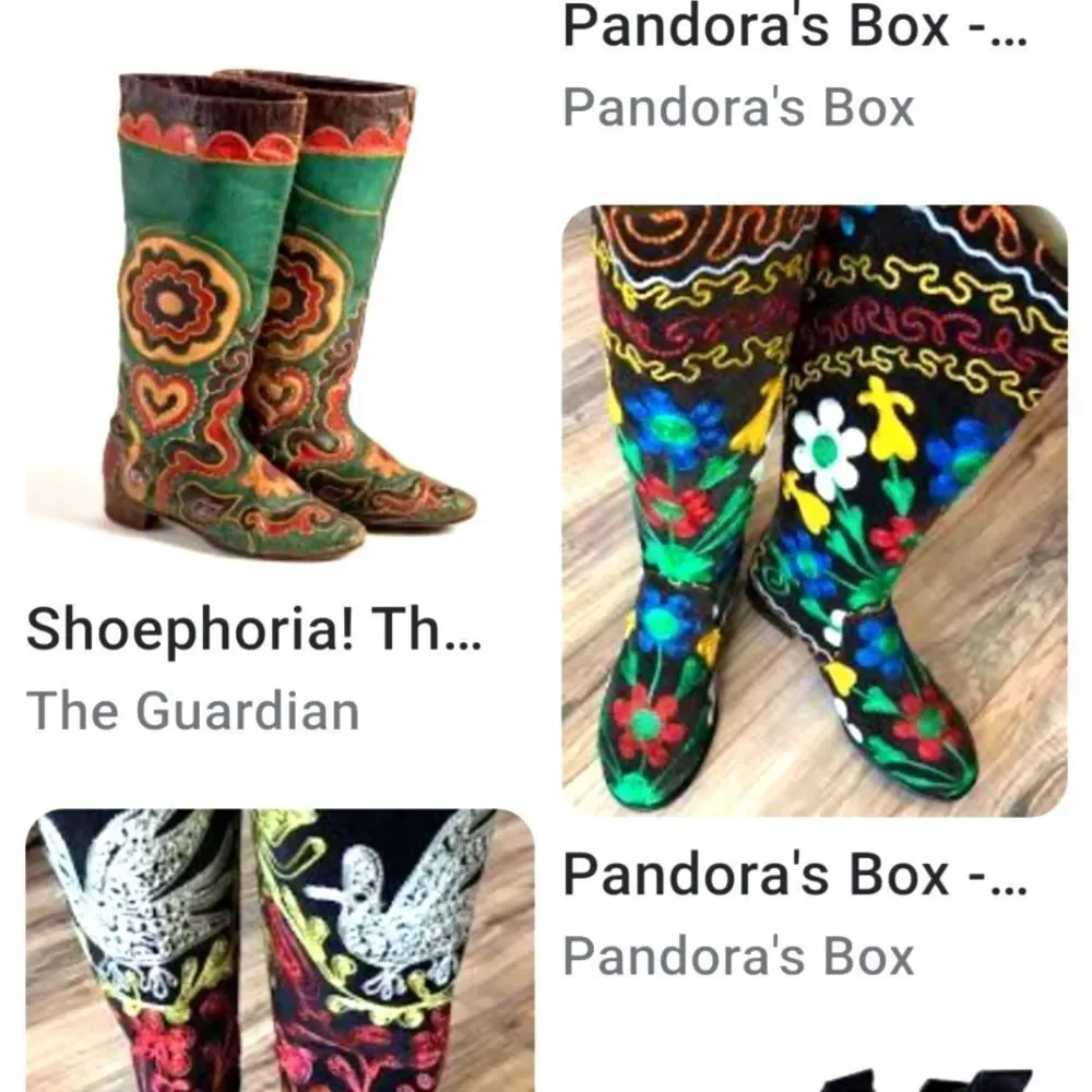 WOMANS GALERIA Embroidery Turkish Leather Boots 37 = 6 M Unique Luxury‎ Shoes